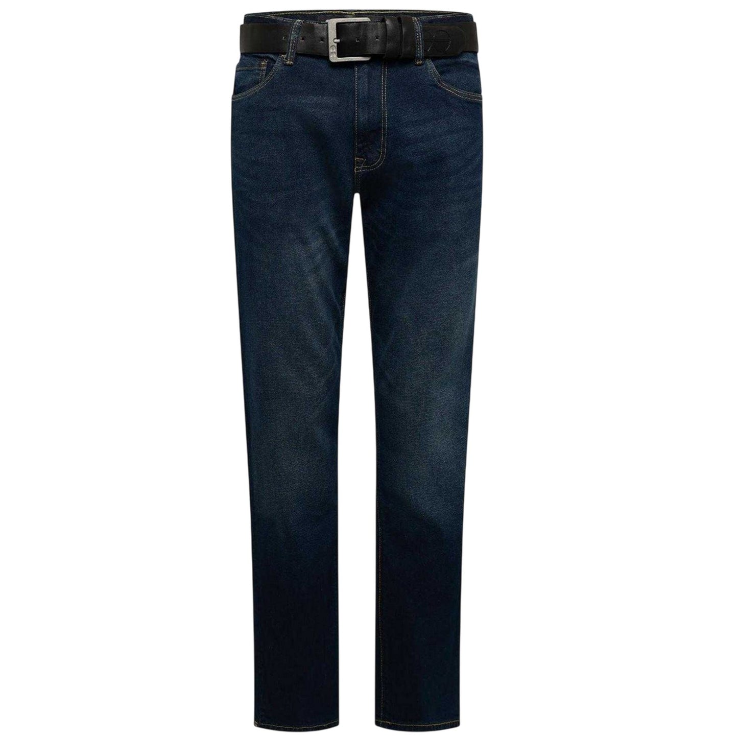 Dark Wash - Front - Crosshatch Mens Cadman Straight Leg Jeans