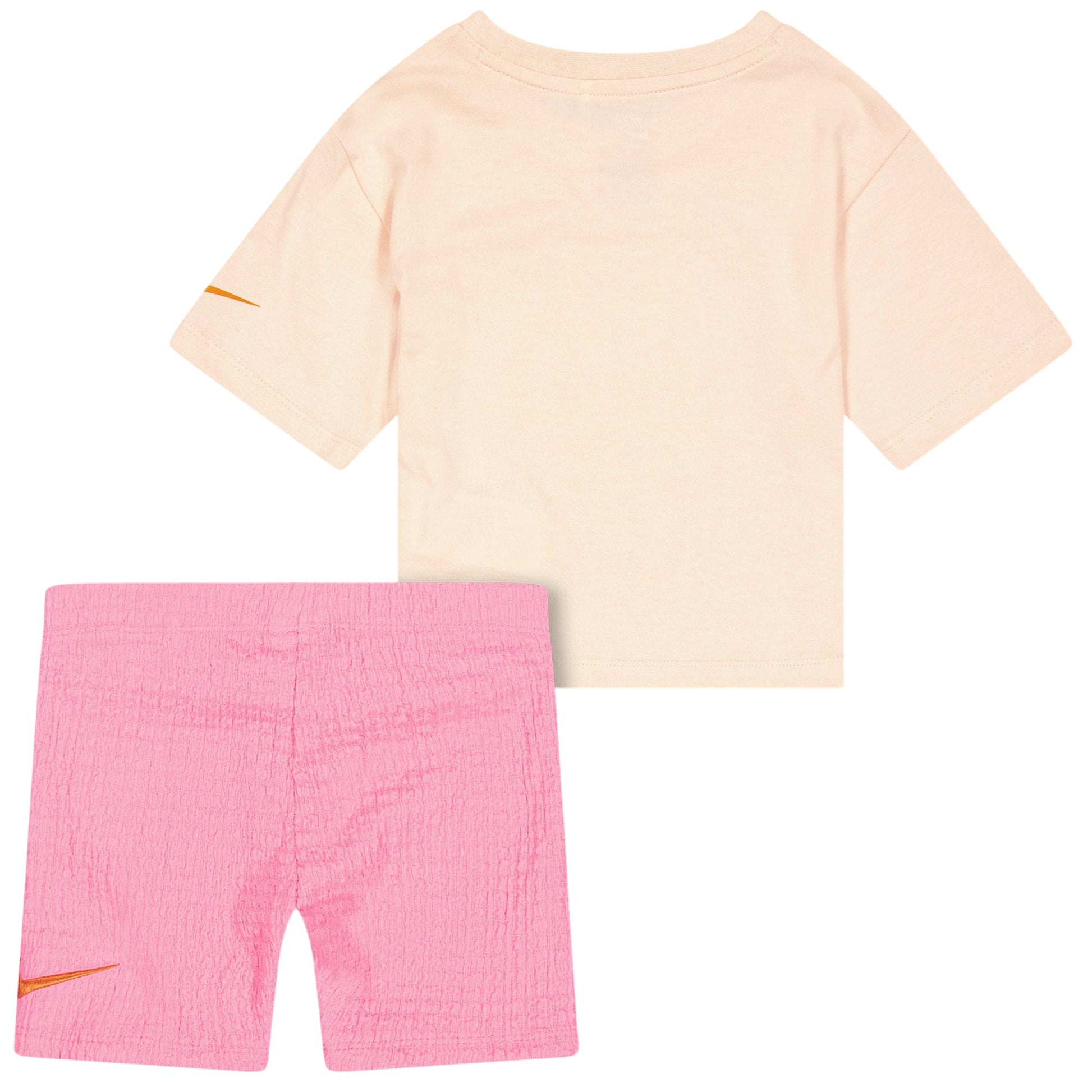 Pink - Back - Nike Childrens-Kids Logo Top & Bottom Set