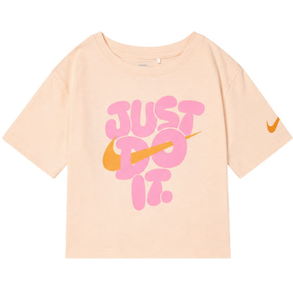Pink - Side - Nike Childrens-Kids Logo Top & Bottom Set