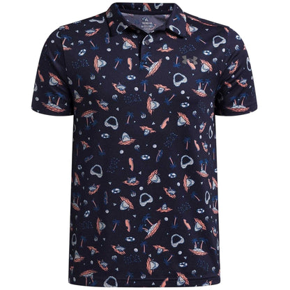Navy-Pink - Front - Under Armour Childrens-Kids Matchply Polo Shirt