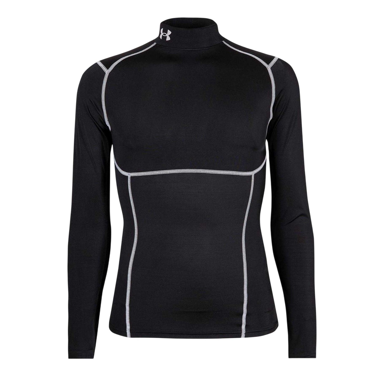 Black - Front - Under Armour Mens Elite HeatGear Mock Neck Base Layer Top