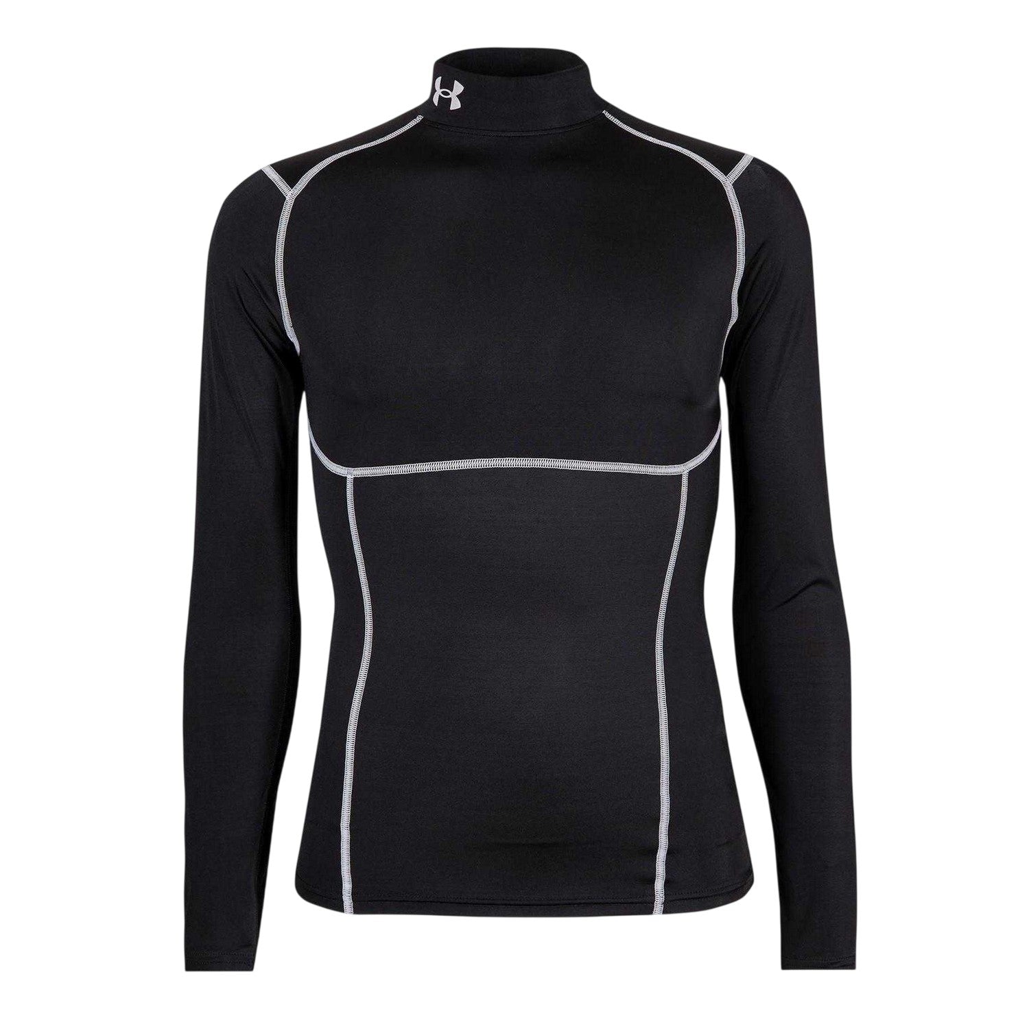 Black - Front - Under Armour Mens Elite HeatGear Mock Neck Base Layer Top