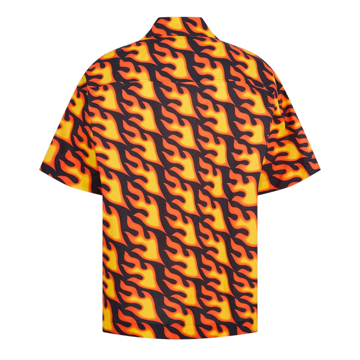 Black-Yellow - Back - Hugo Mens Fire Oxford Collared Shirt