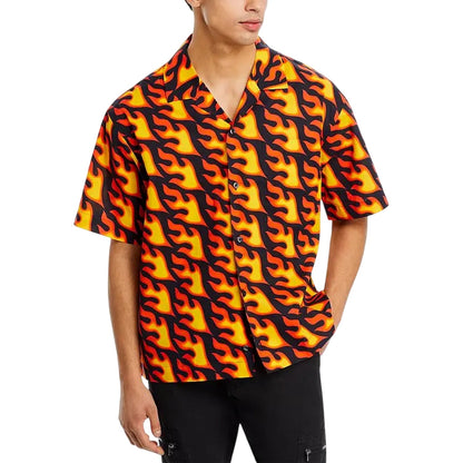 Black-Yellow - Lifestyle - Hugo Mens Fire Oxford Collared Shirt