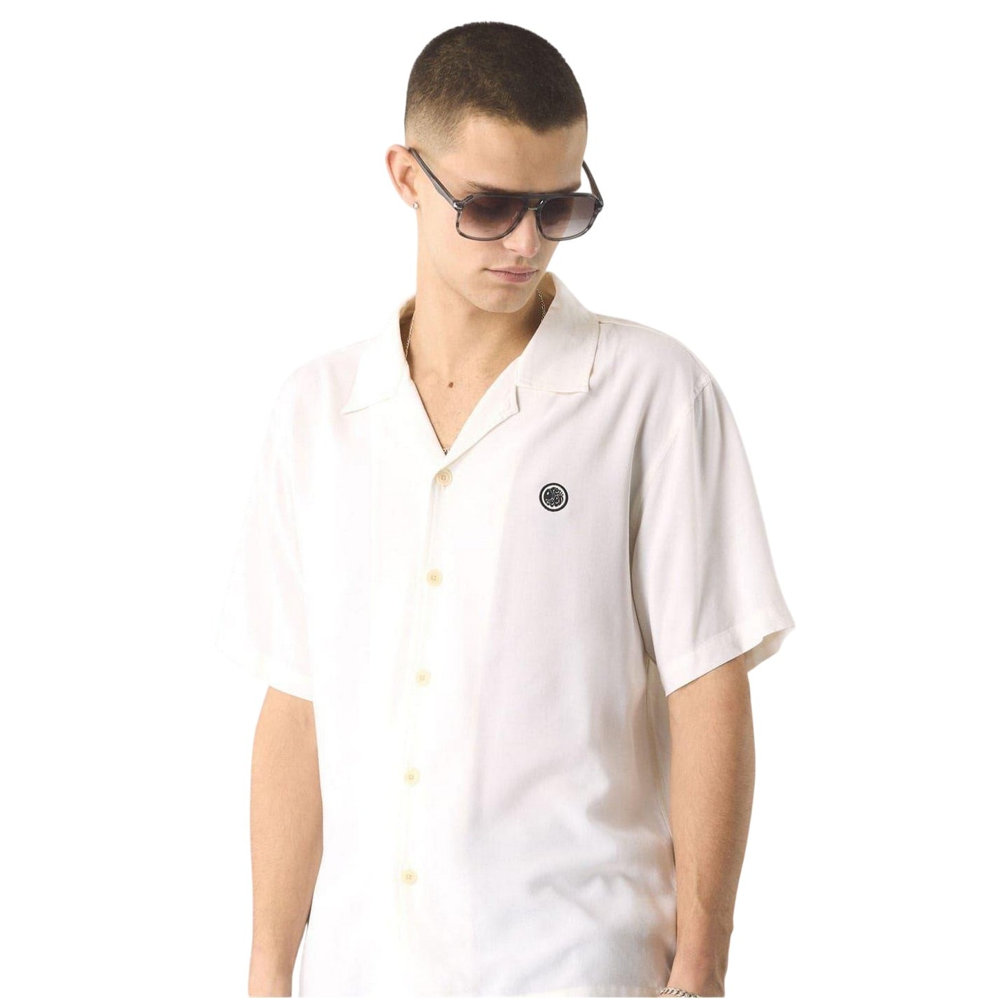 White - Side - Pretty Green Mens Regular Short-Sleeved Shirt