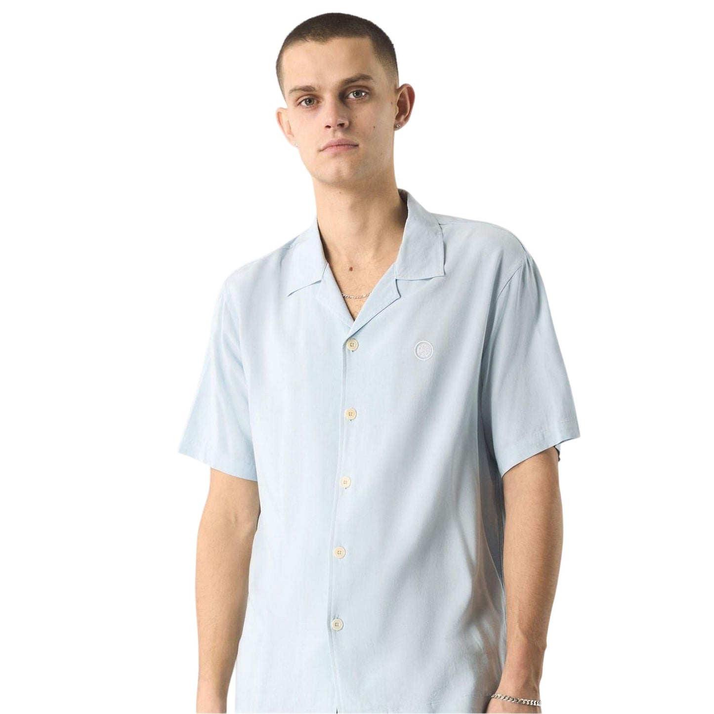 Blue - Side - Pretty Green Mens Regular Short-Sleeved Shirt