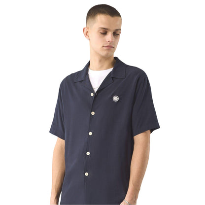 Navy - Side - Pretty Green Mens Regular Short-Sleeved Shirt