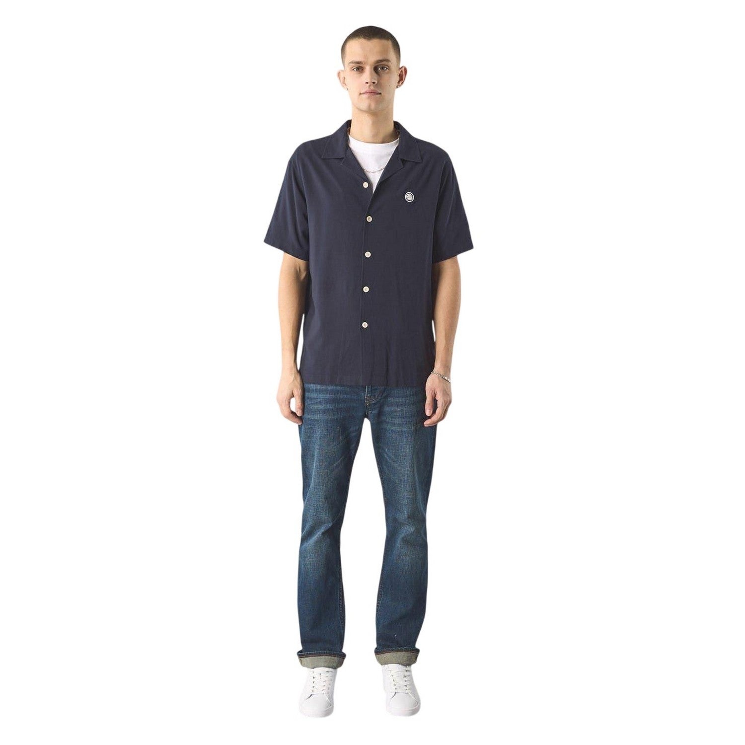 Navy - Lifestyle - Pretty Green Mens Regular Short-Sleeved Shirt
