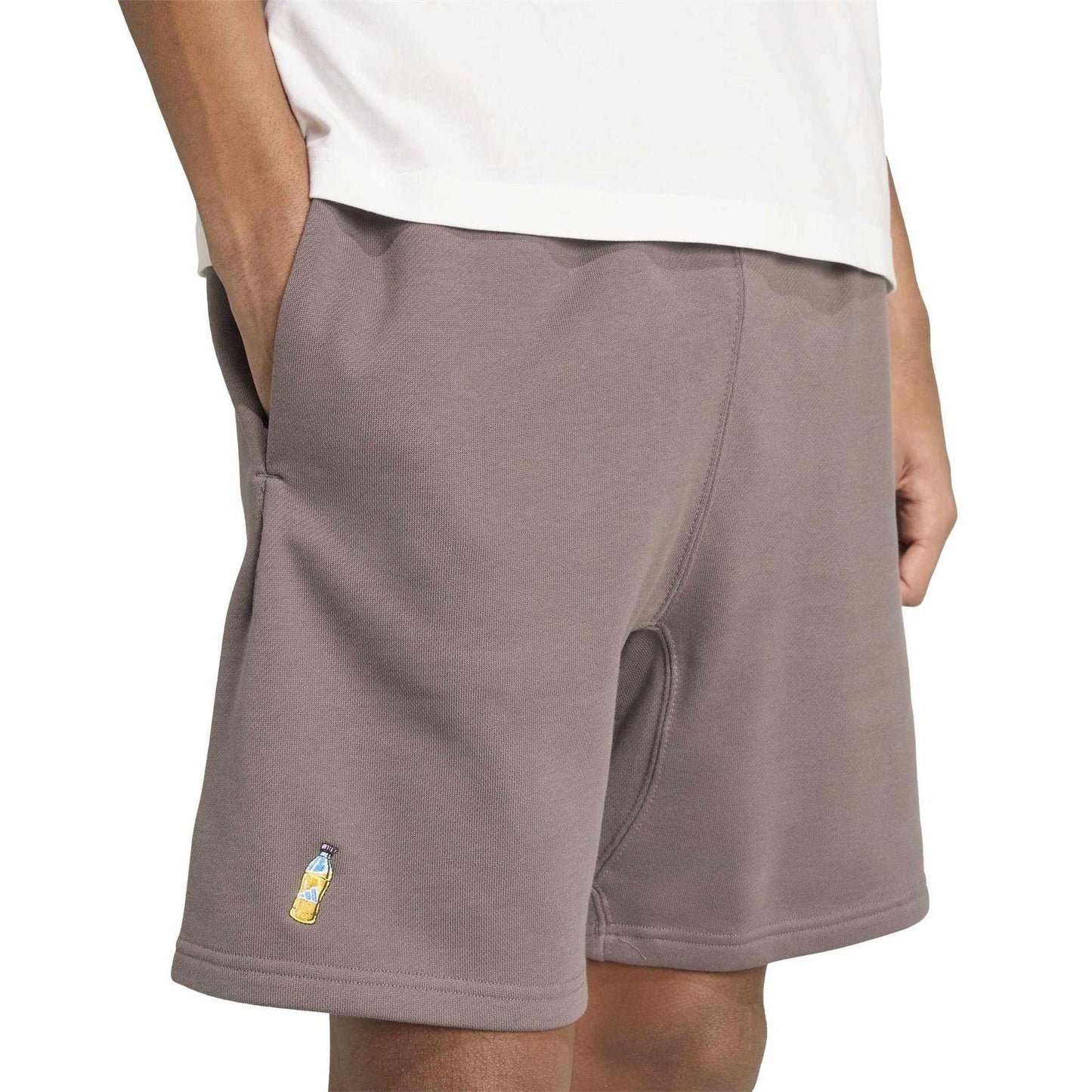 Charcoal - Side - Adidas Mens Fornite French Terry Logo Shorts