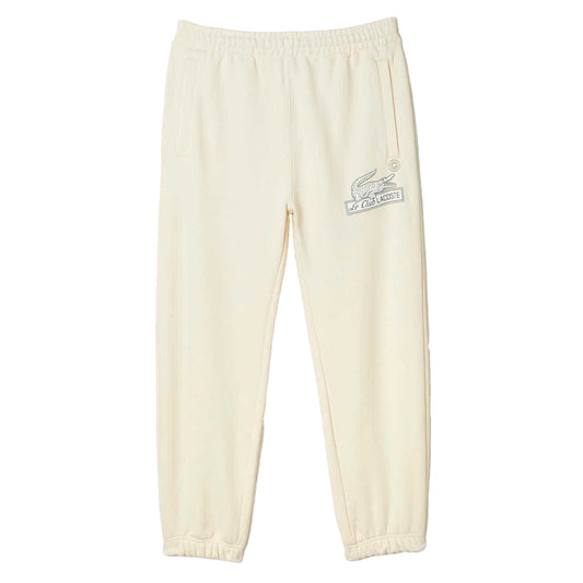 Cream - Front - Lacoste Mens Organic Cotton Jogging Bottoms