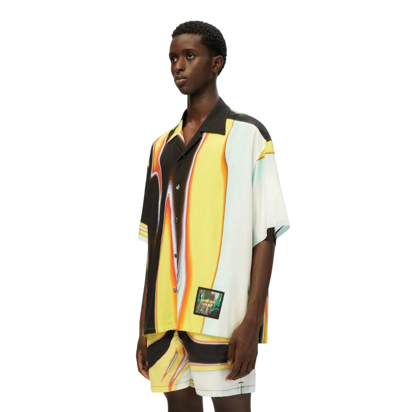 Yellow-Black - Pack Shot - Ambush Mens All-Over Print Short-Sleeved Shirt