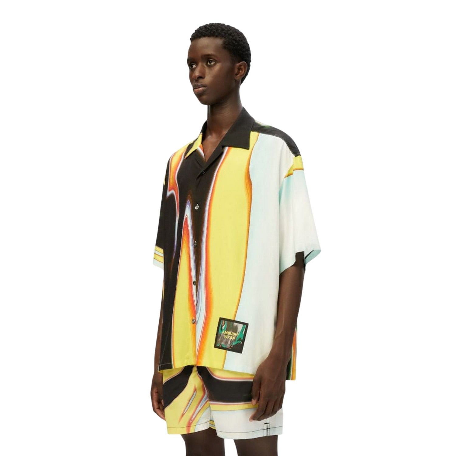 Yellow-Black - Pack Shot - Ambush Mens All-Over Print Short-Sleeved Shirt