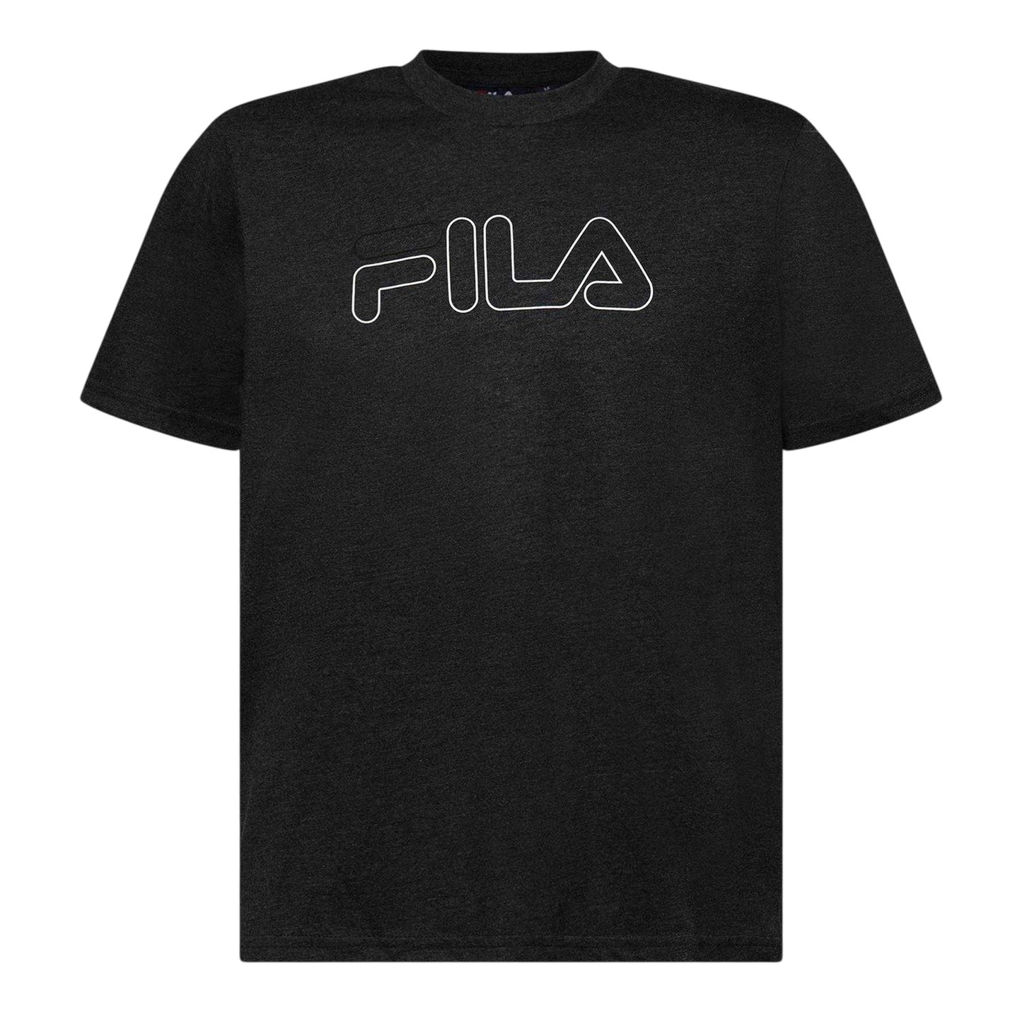 Charcoal Marl Marl - Front - Fila Mens Harrison Logo Cotton T-Shirt