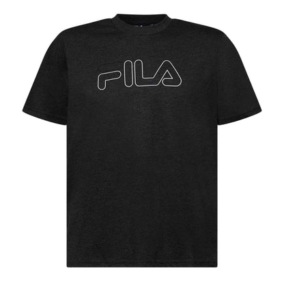 Charcoal Marl Marl - Front - Fila Mens Harrison Logo Cotton T-Shirt