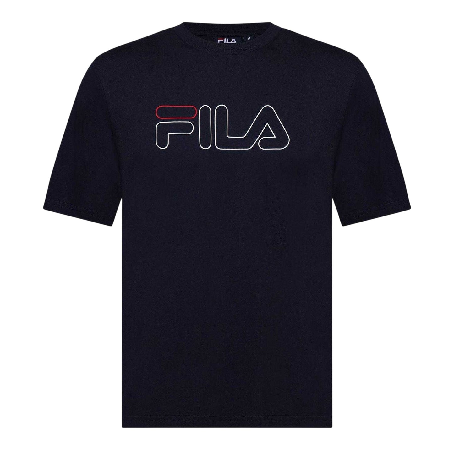 Navy - Front - Fila Mens Harrison Logo Cotton T-Shirt