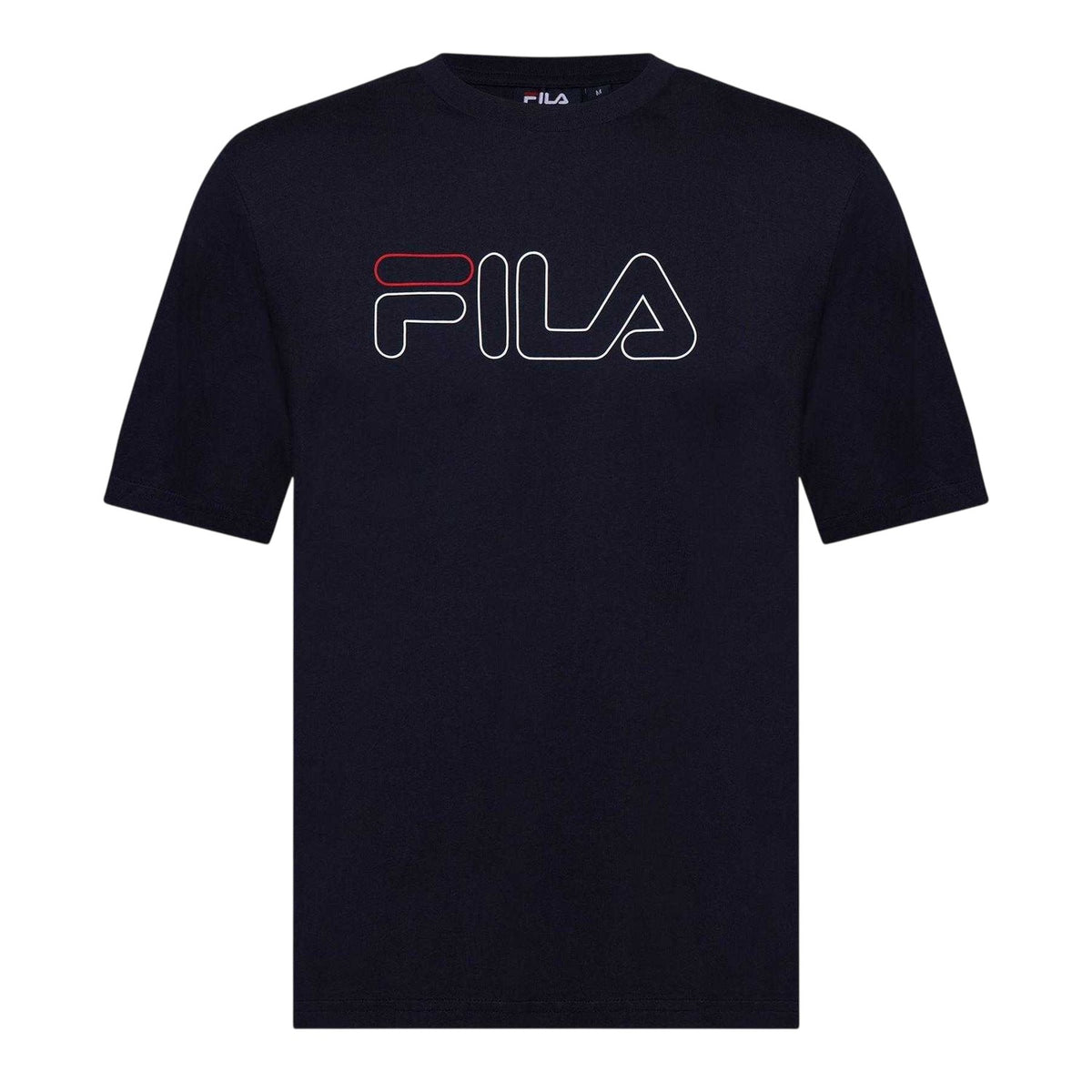 Navy - Front - Fila Mens Harrison Logo Cotton T-Shirt