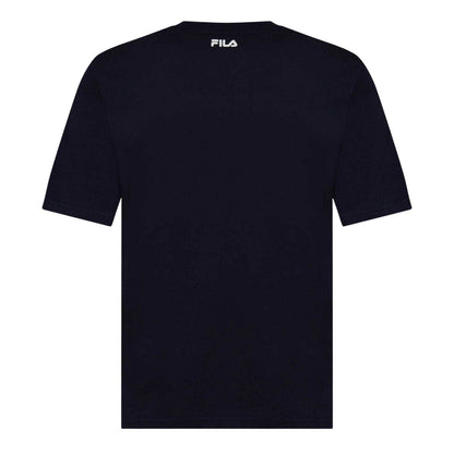 Navy - Back - Fila Mens Harrison Logo Cotton T-Shirt
