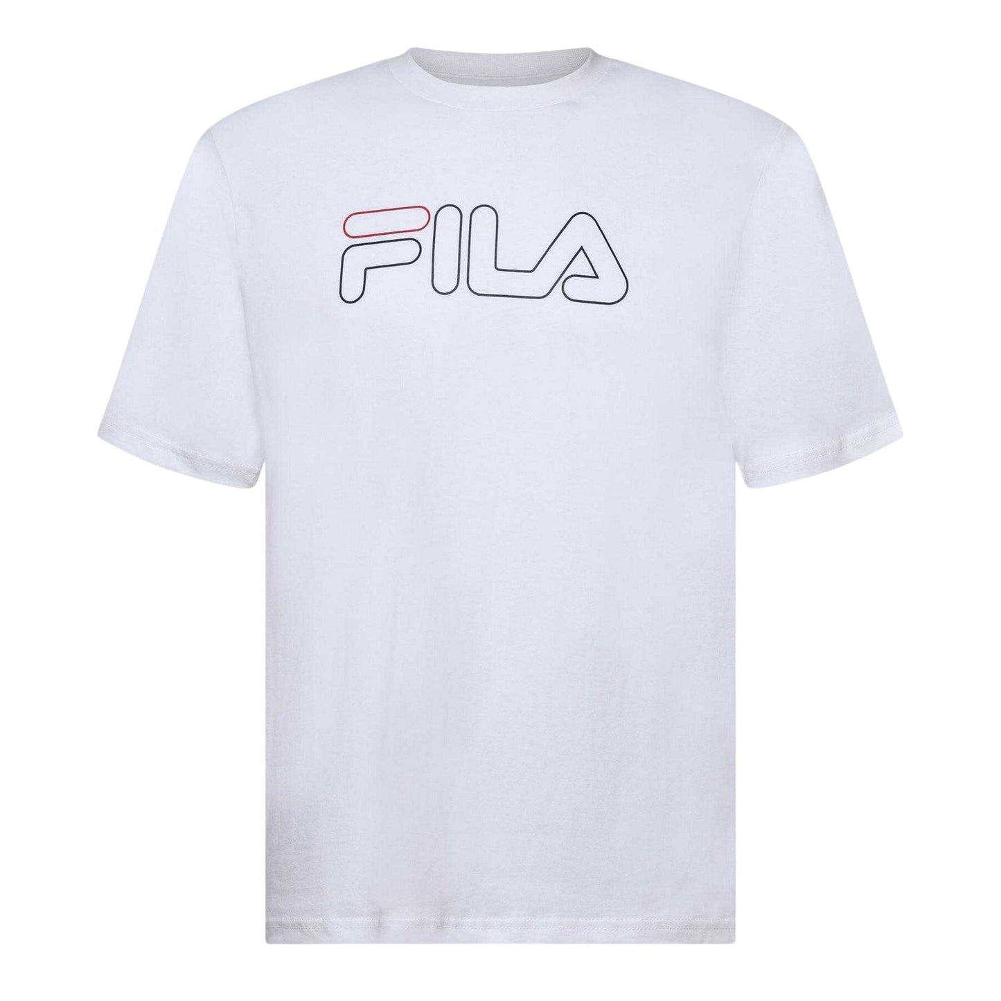 White - Front - Fila Mens Harrison Logo Cotton T-Shirt