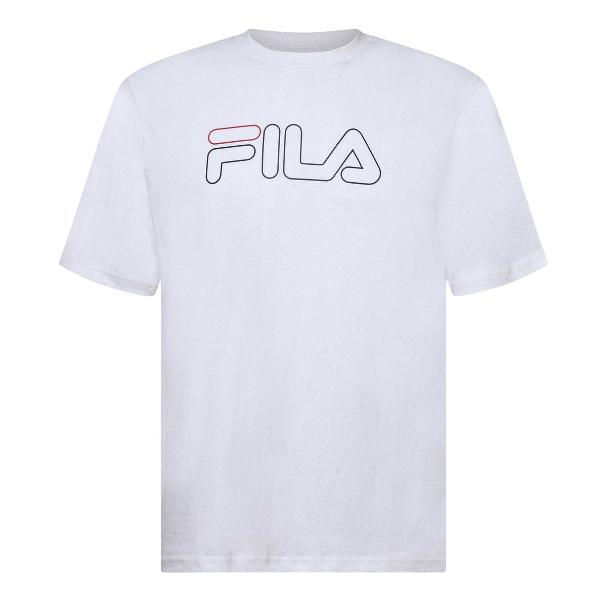 White - Front - Fila Mens Harrison Logo Cotton T-Shirt