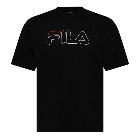 Black - Front - Fila Mens Harrison Logo Cotton T-Shirt
