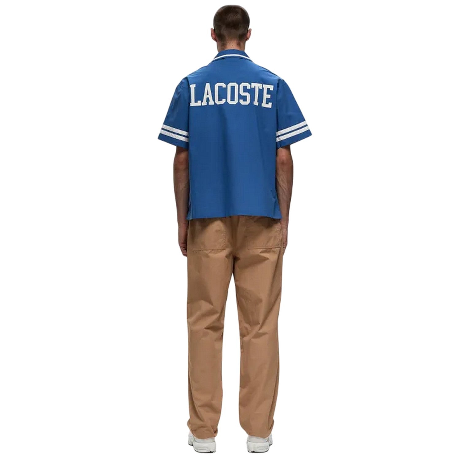 Blue - Back - Lacoste Mens Cotton Twill Relaxed Fit Shirt