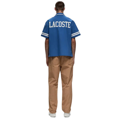 Blue - Back - Lacoste Mens Cotton Twill Relaxed Fit Shirt