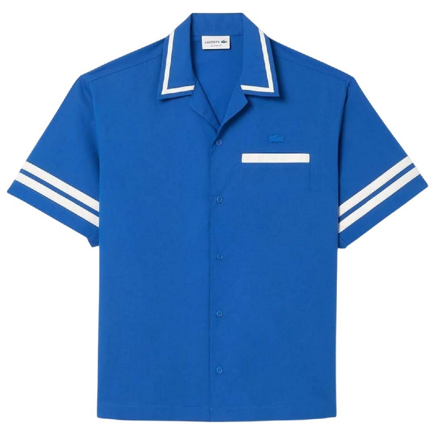 Blue - Front - Lacoste Mens Cotton Twill Relaxed Fit Shirt