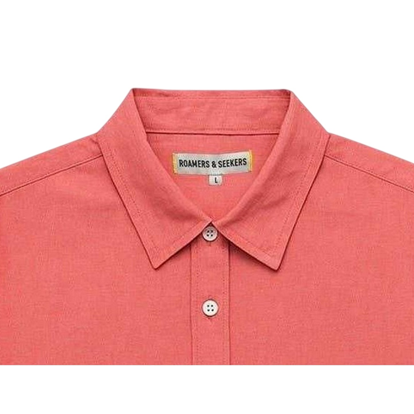 Coral - Back - Roamers Mens Plain Collared Shirt