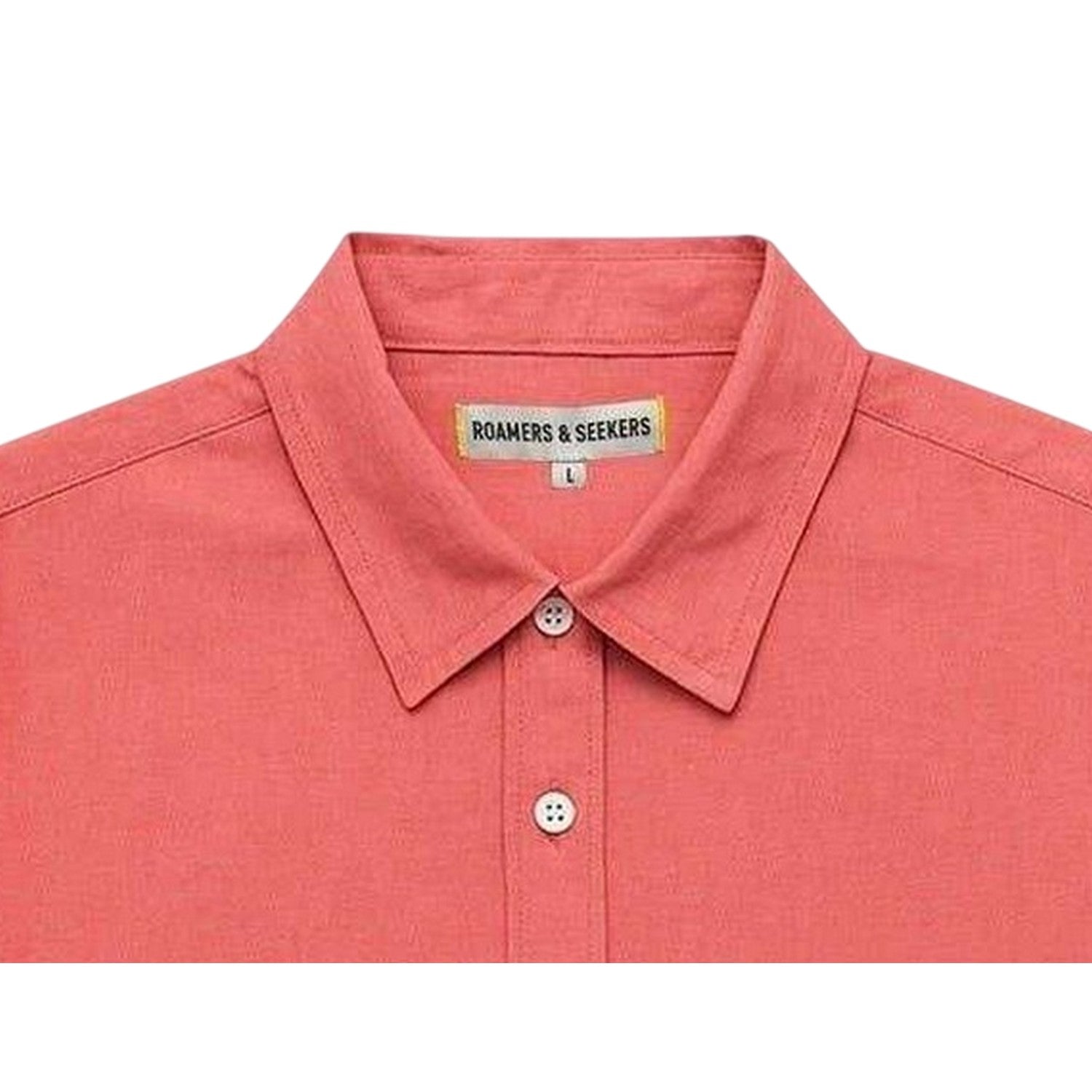 Coral - Back - Roamers Mens Plain Collared Shirt