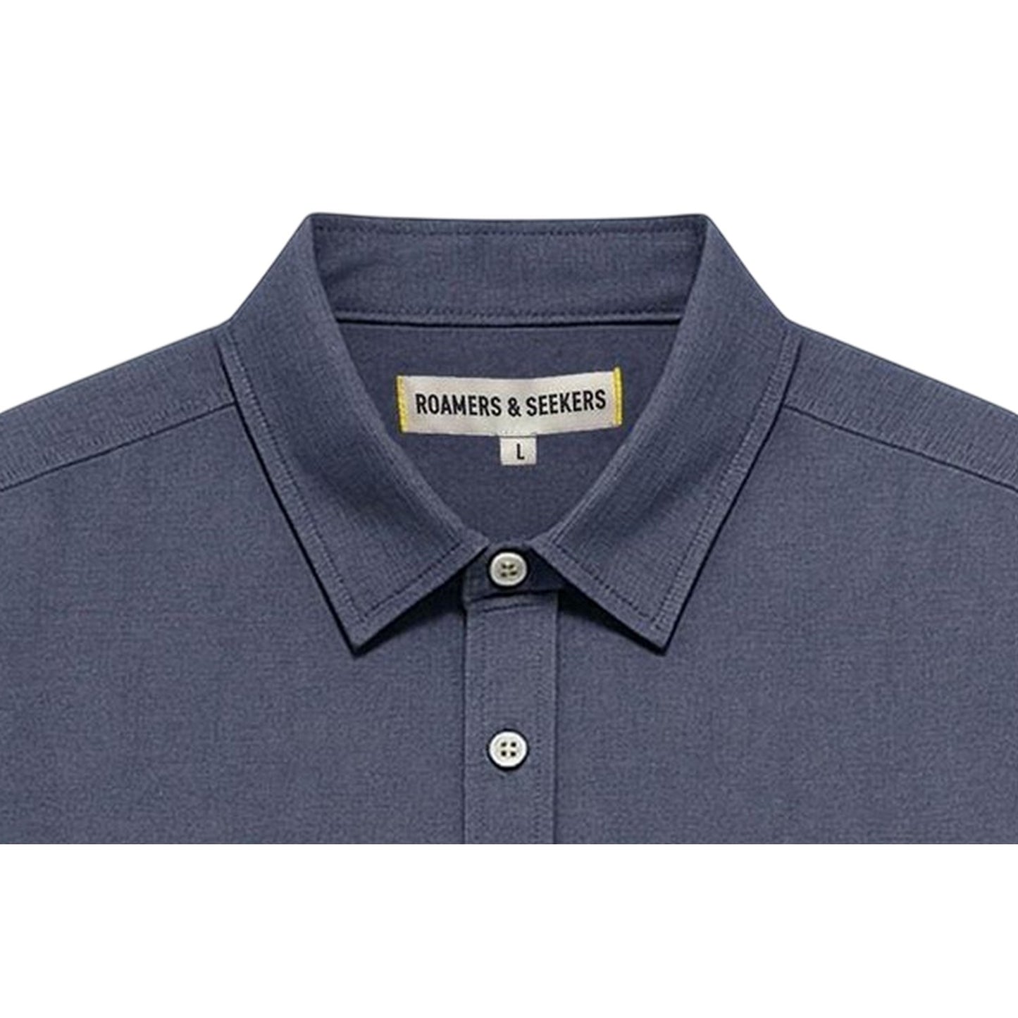 Rich Navy - Back - Roamers Mens Plain Collared Shirt