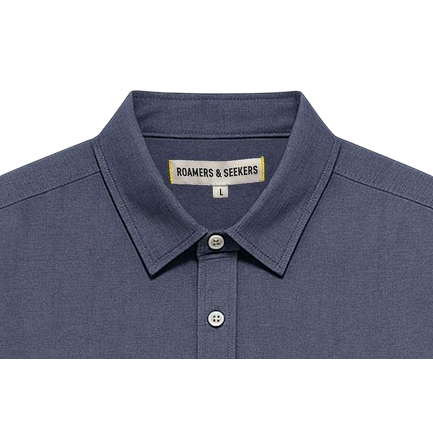Rich Navy - Back - Roamers Mens Plain Collared Shirt