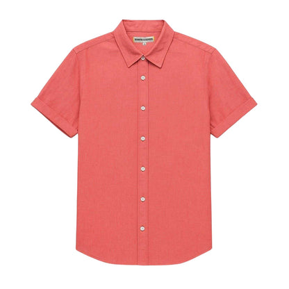 Coral - Front - Roamers Mens Plain Collared Shirt