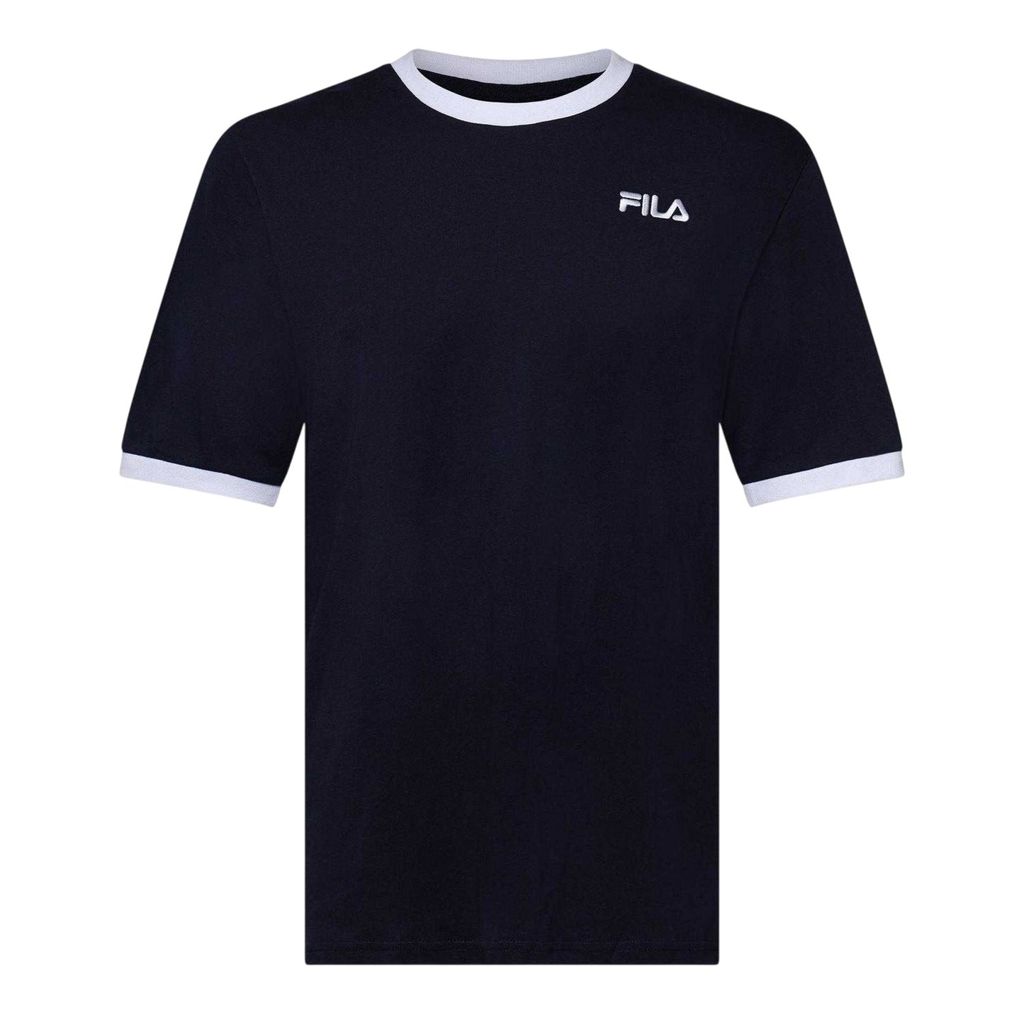 Navy - Front - Fila Mens Aster Logo Cotton T-Shirt