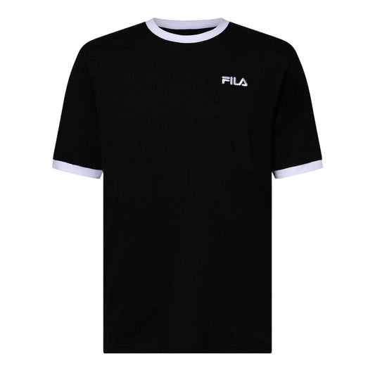 Black-White - Front - Fila Mens Aster Logo Cotton T-Shirt