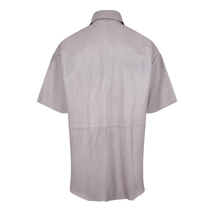 Frost Gray - Back - Diesel Mens Faux Leather Short-Sleeved T-Shirt