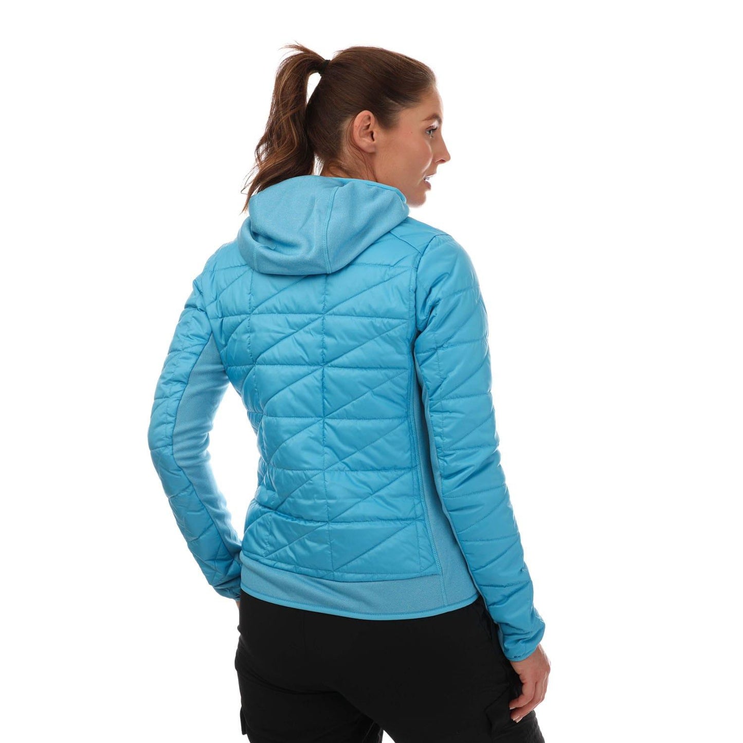 Blue - Back - Adidas Womens-Ladies Terrex Hybrid Insulated Padded Jacket