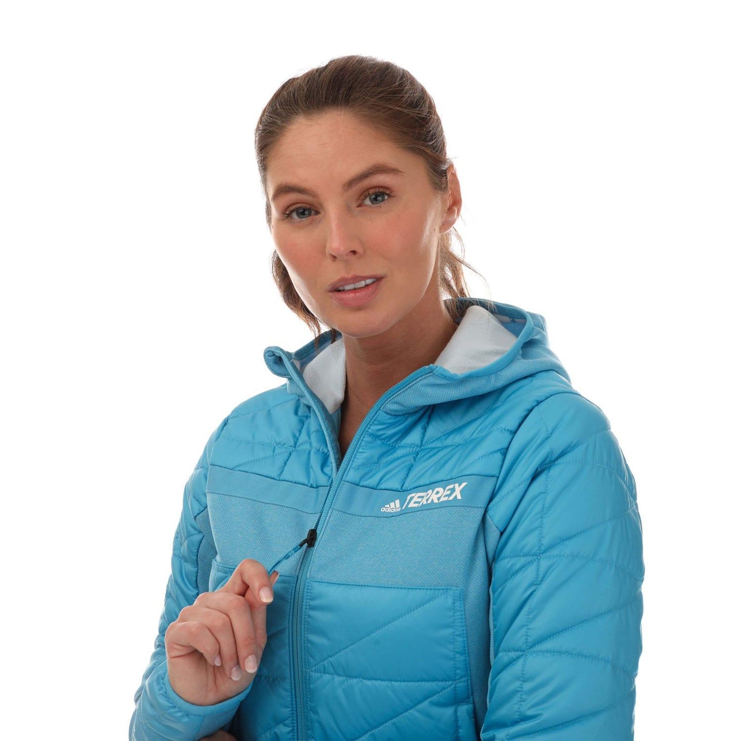 Blue - Side - Adidas Womens-Ladies Terrex Hybrid Insulated Padded Jacket