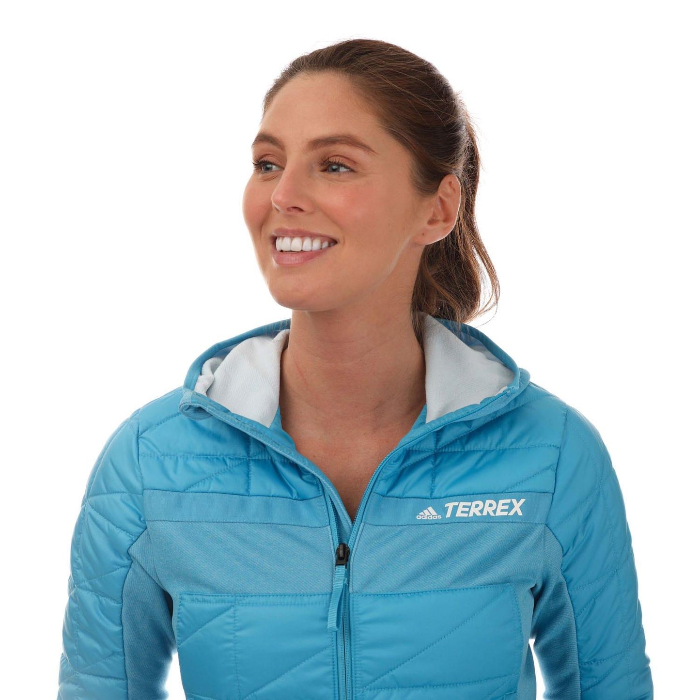 Blue - Lifestyle - Adidas Womens-Ladies Terrex Hybrid Insulated Padded Jacket