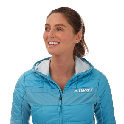 Blue - Lifestyle - Adidas Womens-Ladies Terrex Hybrid Insulated Padded Jacket