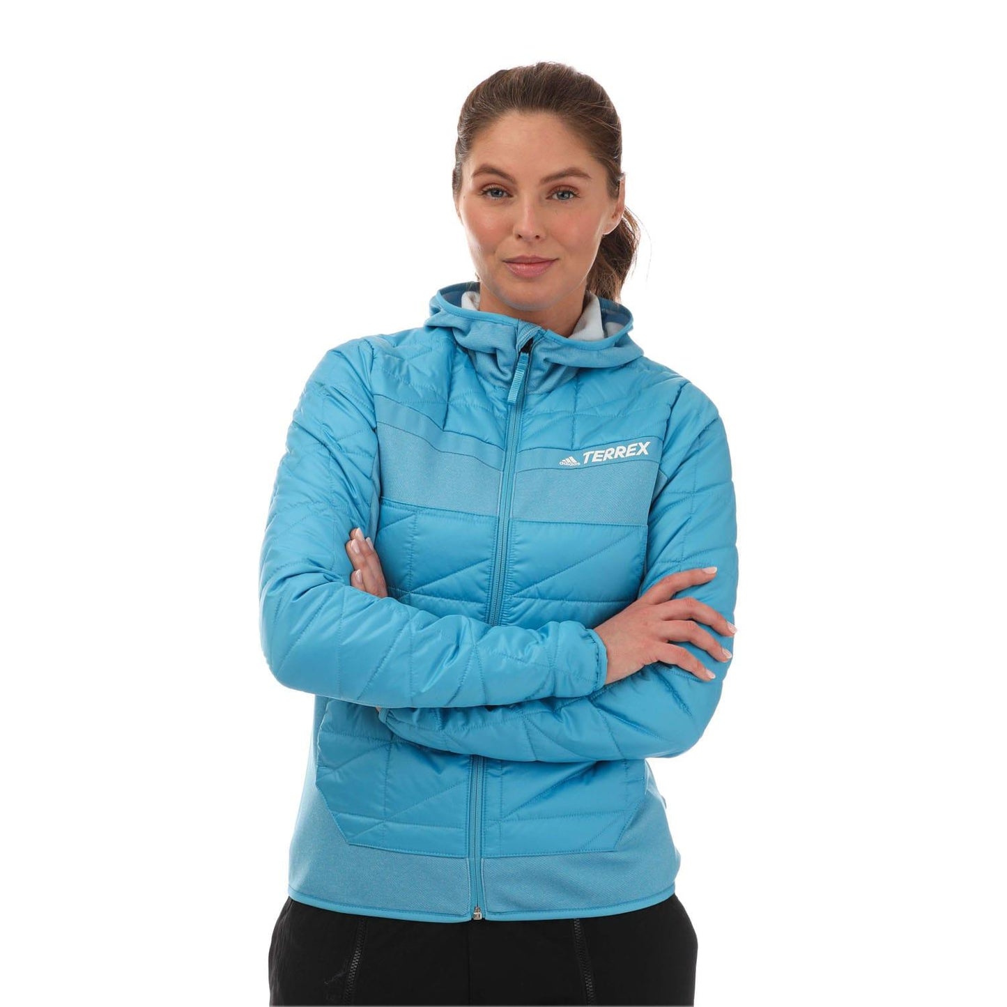 Blue - Front - Adidas Womens-Ladies Terrex Hybrid Insulated Padded Jacket