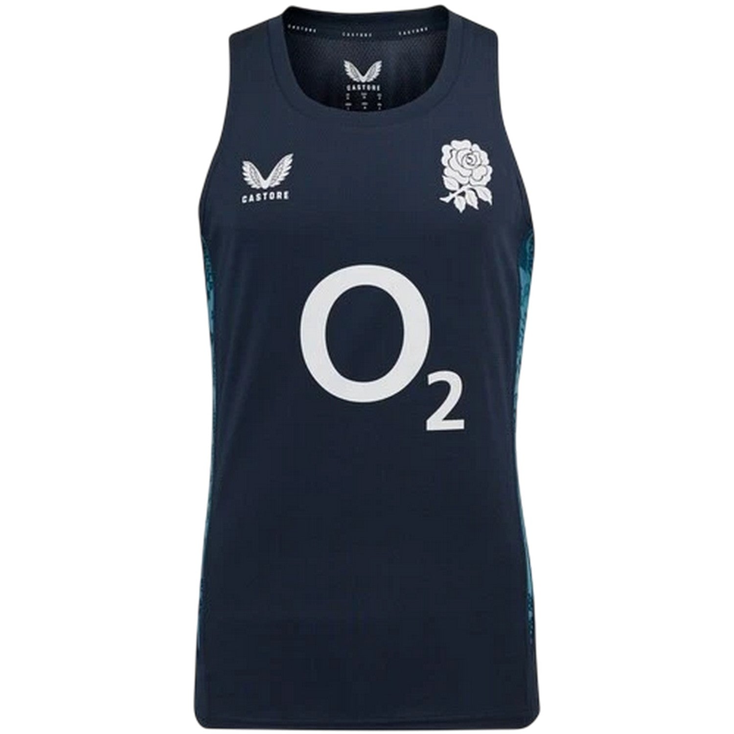 Ink-Storm - Front - Castore Mens 2025 England Red Roses Performance Vest Top