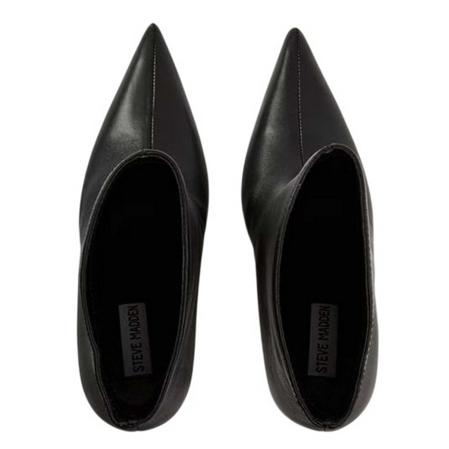 Black - Side - Steve Madden Womens-Ladies Leather Stiletto Heel Ankle Boots