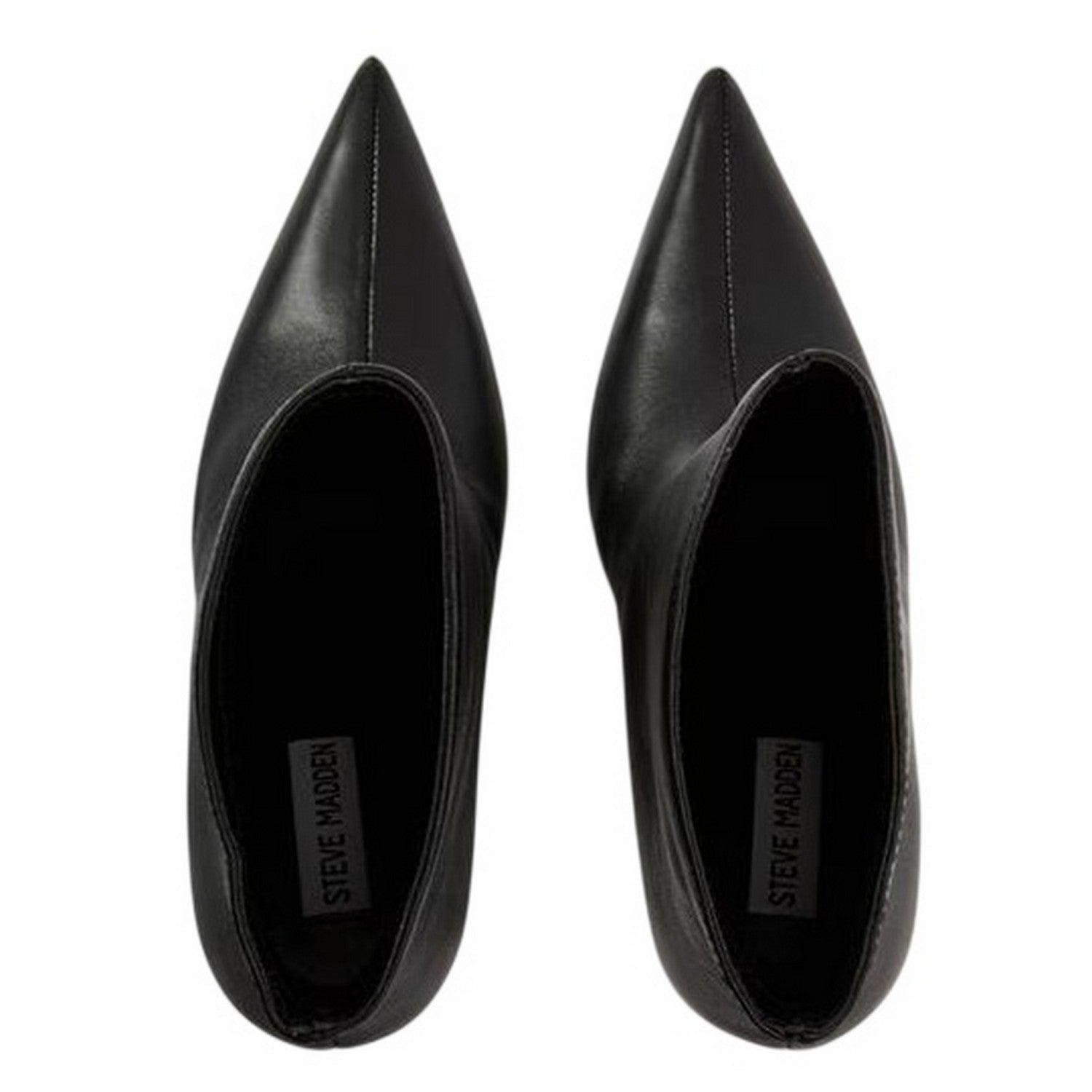 Black - Side - Steve Madden Womens-Ladies Leather Stiletto Heel Ankle Boots