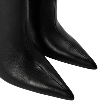 Black - Lifestyle - Steve Madden Womens-Ladies Leather Stiletto Heel Ankle Boots
