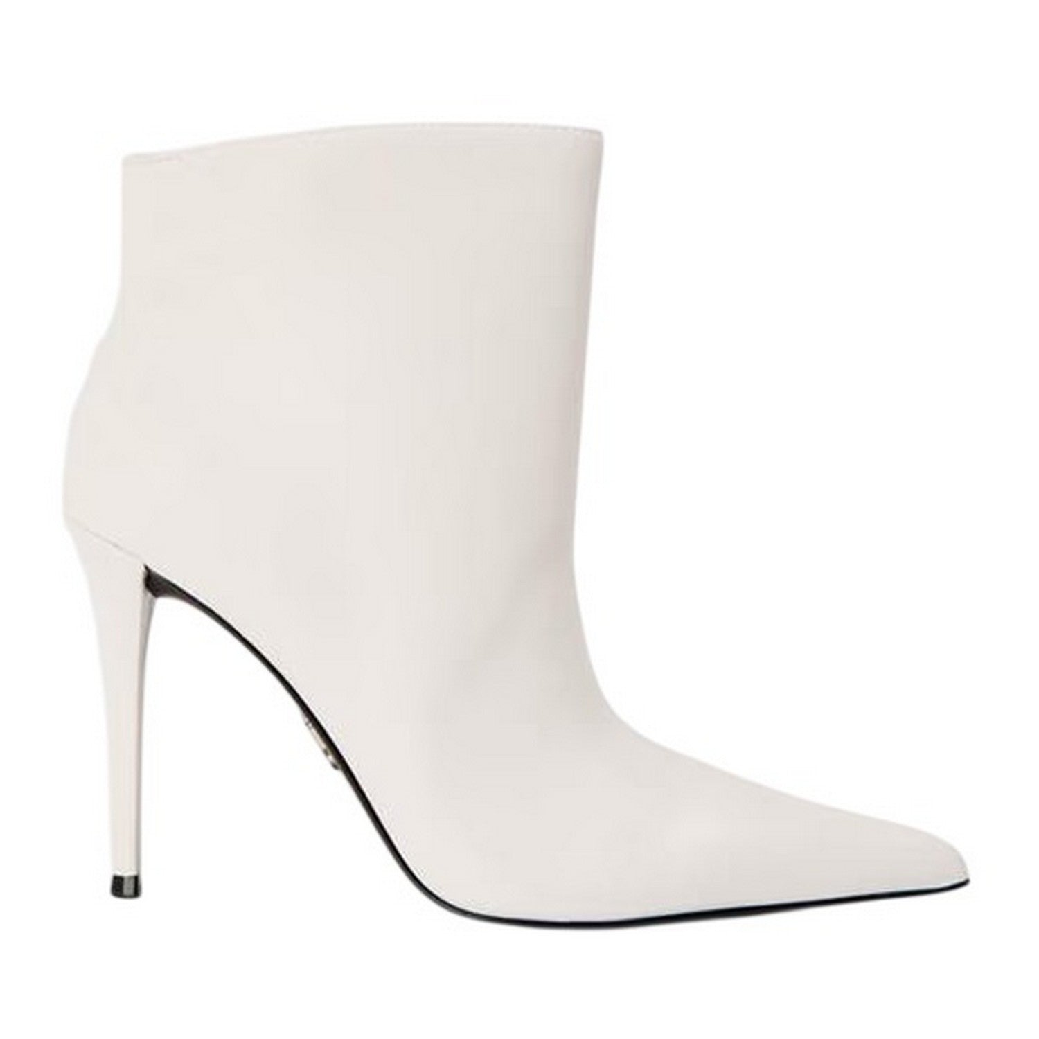 White - Front - Steve Madden Womens-Ladies Leather Stiletto Heel Ankle Boots