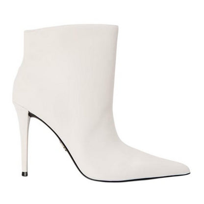 White - Front - Steve Madden Womens-Ladies Leather Stiletto Heel Ankle Boots