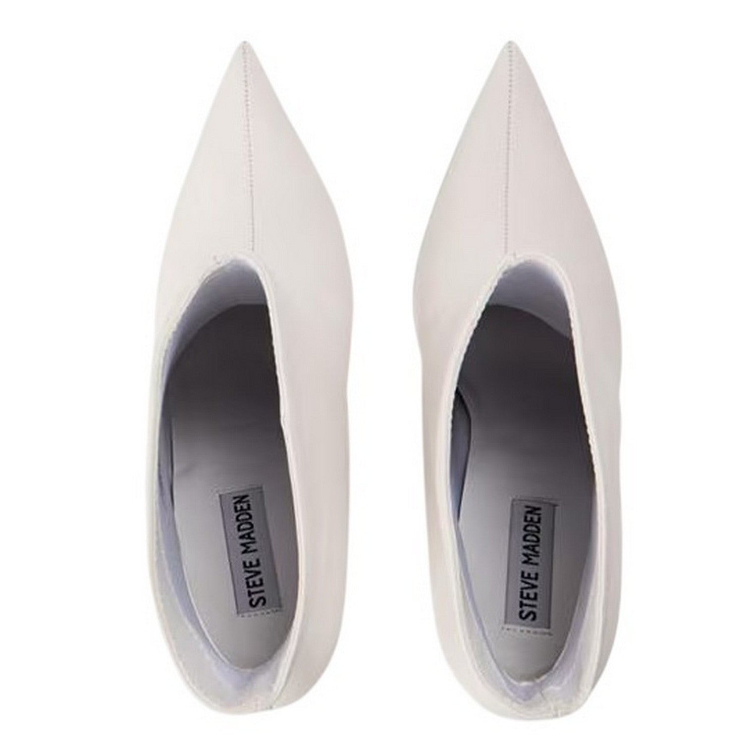 White - Side - Steve Madden Womens-Ladies Leather Stiletto Heel Ankle Boots
