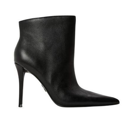 Black - Front - Steve Madden Womens-Ladies Leather Stiletto Heel Ankle Boots