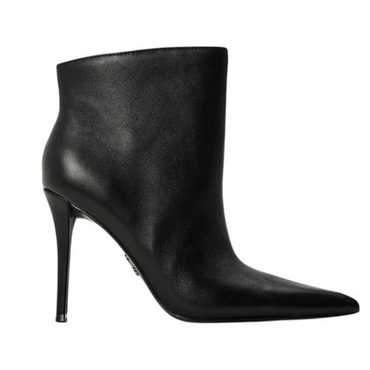 Black - Front - Steve Madden Womens-Ladies Leather Stiletto Heel Ankle Boots