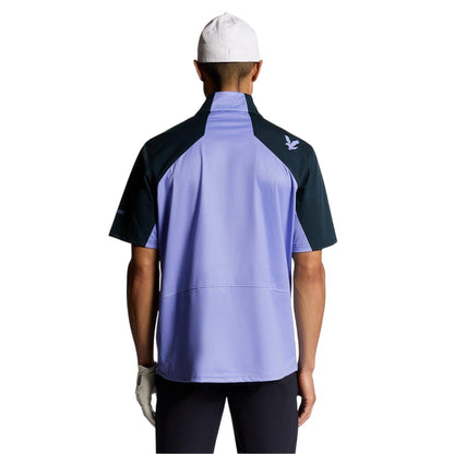 Moonlight Navy - Back - Lyle & Scott Mens Colour Block Half Zip Top
